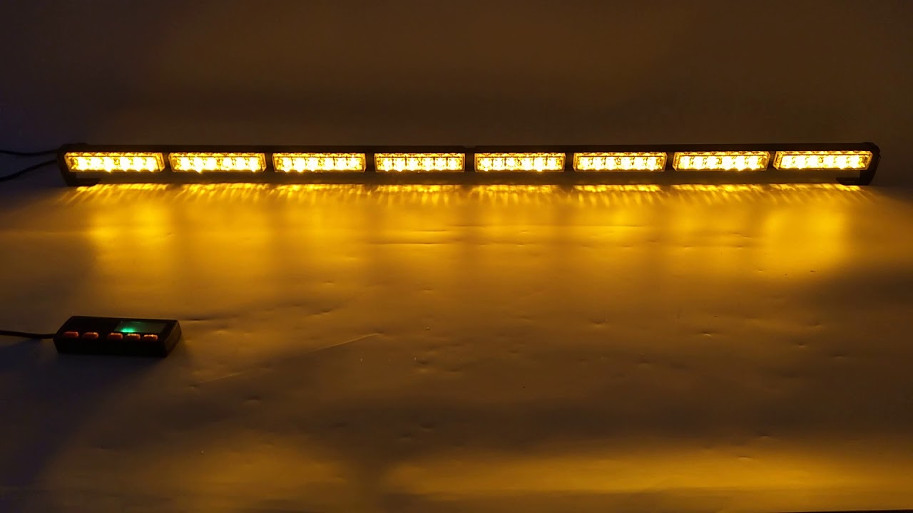50" 48 LED Amber Traffic Strobe Light Bar Directional Flasher Emergency Vehicles YouTube
