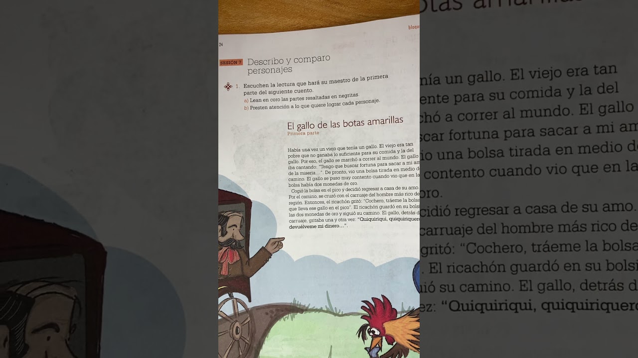 🐓 El gallo de las botas amarillas. Describo y comparo personajes 3º