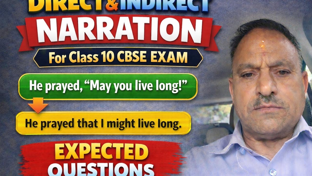 CBSE X BOARD EXAM 26/DIRECT&INDIRECT SPEECH/Previous Years Questions/ told/that/ordered/requested/