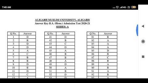 #AMU #BTech Official Answer key