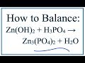 Balancing Chemical Reactions