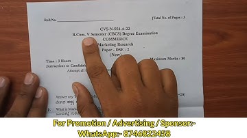 Marketing Research Bcom 5th Sem question paper 2022 Gulbarga University CBCS marketing strategies