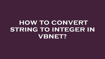 How to convert string to integer in vbnet?