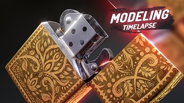 Zippo lighter modeling (3DSMAX) - timelapse