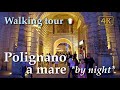 Polignano a Mare by night (Puglia), Italy【Walking Tour】4K