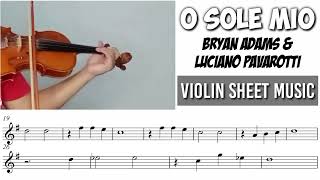 Free Sheet || O Sole Mio - Bryan Adams & Luciano Pavarotti || Violin Sheet Music