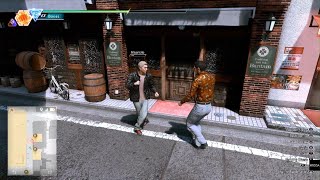 Lost Judgment the Kaito Files: Tried to kick him into the bar