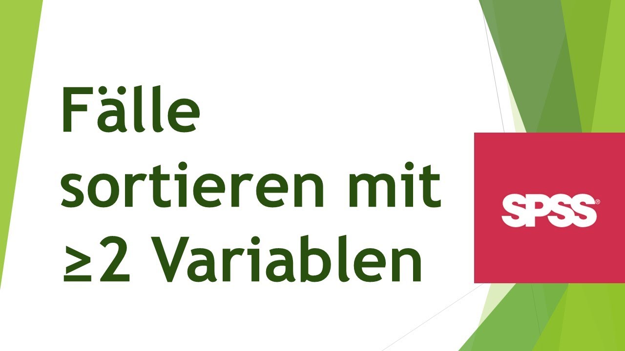 Sortieren Von Fallen In Spss Nach Mehr Als 1 Variable Youtube