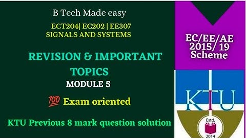 Important topics & revision video✌️ | 💯exam preparation/Signals & Systems Module 5 | pre qn