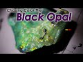 Chasing color the black opal cutting exposing this opal rough direct from the mine a new find