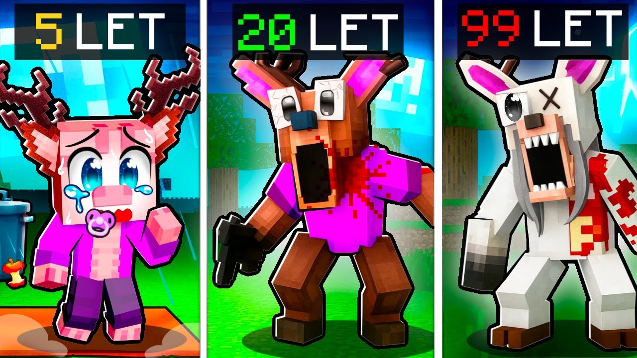 Stárnu 100 LET za 99 NOCÍ v LESE v Minecraftu!