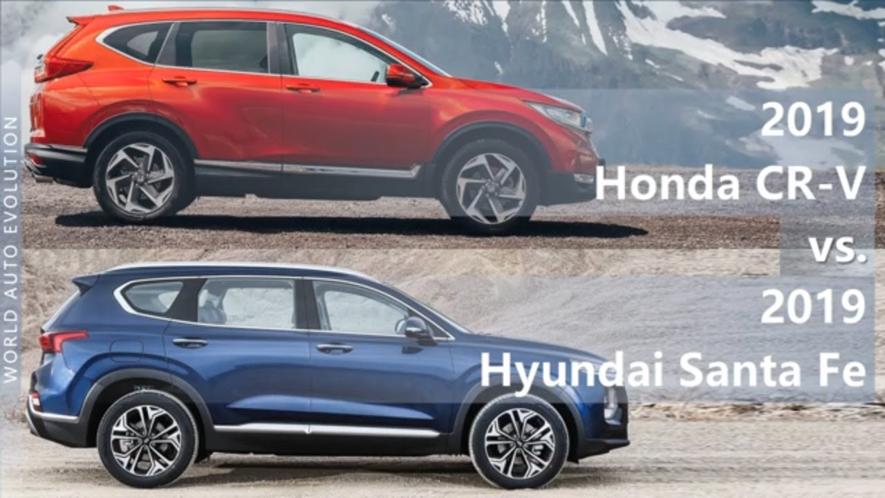 2019 Honda Cr V Vs 2019 Hyundai Santa Fe Technical Comparison