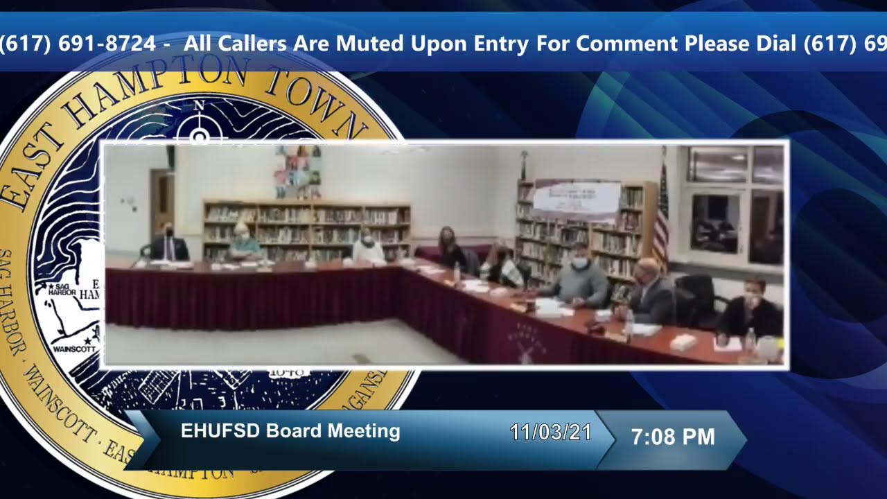 East Hampton UFSD School Board Meeting 11/03/2021 YouTube