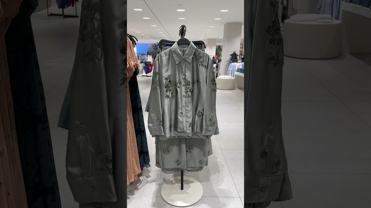 ZARA Fall 2023 In Stock Sequin Satin Effect Shirt and Pants