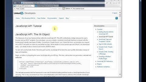 LinkedIn Javascript API