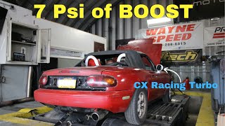 How Much HP Can My Stock Motor TURBO Miata Make? Ep 3: Dyno Day