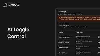 TestDino AI Toggle Control Walkthrough