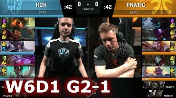 H2K Gaming vs Fnatic | Game 1 S7 EU LCS Spring 2017 Week 6 Day 1 | H2K vs FNC G1 W6D1 1080p
