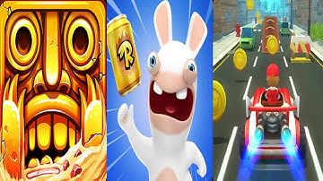 Temple Run 2 Frozen Shadows VS Rabbids Crazy Rush VS Racing Rush Android iPad iOS Gameplay HD