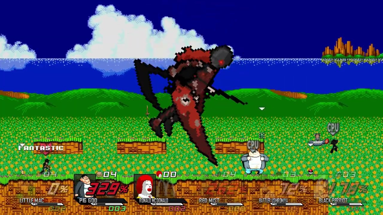 Super Smash Bros CMC+: Little Mac, Pig God, Ronald , Red Mist, Battler & Black Perriot