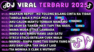 DJ TIKTOK TERBARU 2025🎵DJ NGAPAIN REPOT-KO TOLONG BILANG CINTA KA TIDAK🎵DJ TABOLA BALE X PICA PICA 2