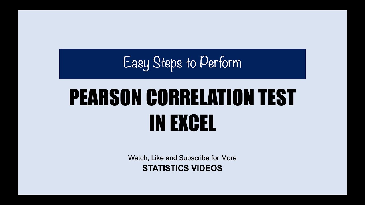 Pearson Correlation Test in Excel in Less than 5 Minutes (5 Easy Steps ...