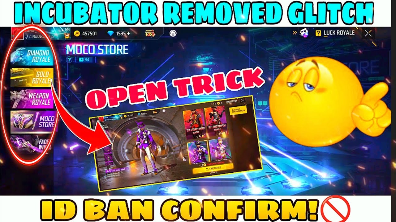 Incubator Removed Glitch Free Fire🤯 | How to Open Incubator | Glitch🥵 Use Karne Se id Ban ho jaaygi🥶
