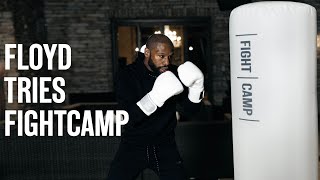 Boxing Legend Floyd Mayweather Tests the FightCamp Bag  Epic Reaction!