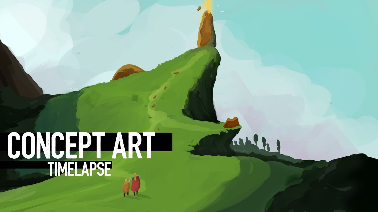 Concept Art Landscape - Digital Painting Process -Basic- - YouTube