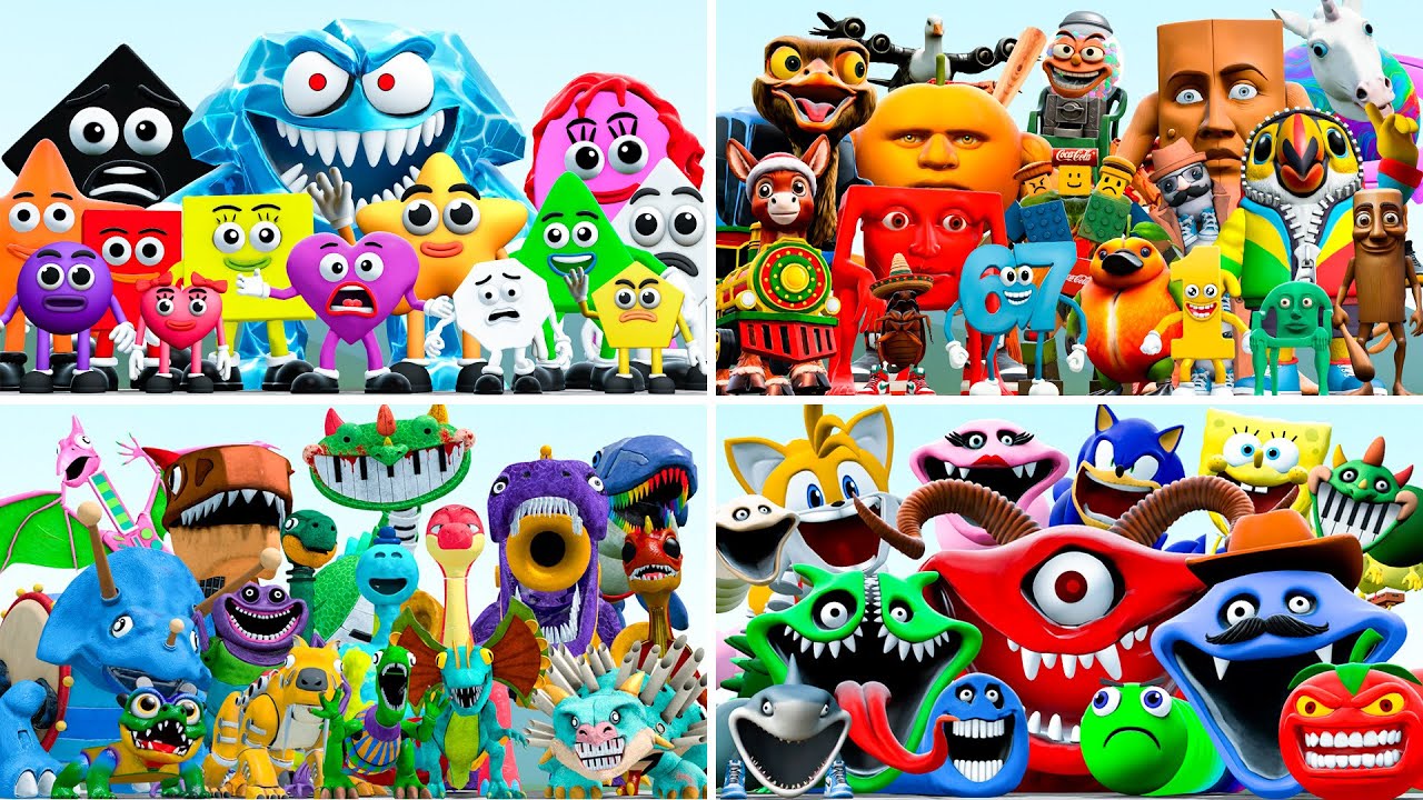 WHICH TEAM IS STRONGER? from ITALIAN BRAINROT vs SAVE THE SHAPES vs HUNGRY WORMS in Garry's Mod!