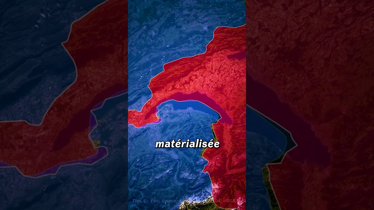 La frontière invisible entre la #France et la #Suisse sur le Lac Léman #cartes #geographie