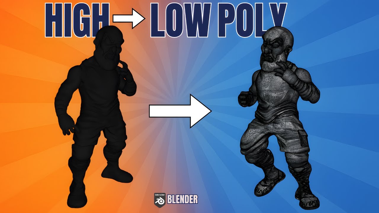 How to Convert High Poly to Low Poly in Blender | Easy Game Ready Model ...