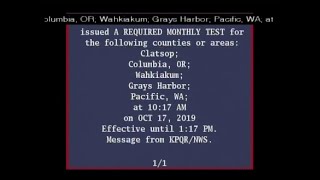 EAS #348-351: 1 NWR and 3 EAS Required Monthly Tests- Oct. 17, 2019- 10:17AM PDT