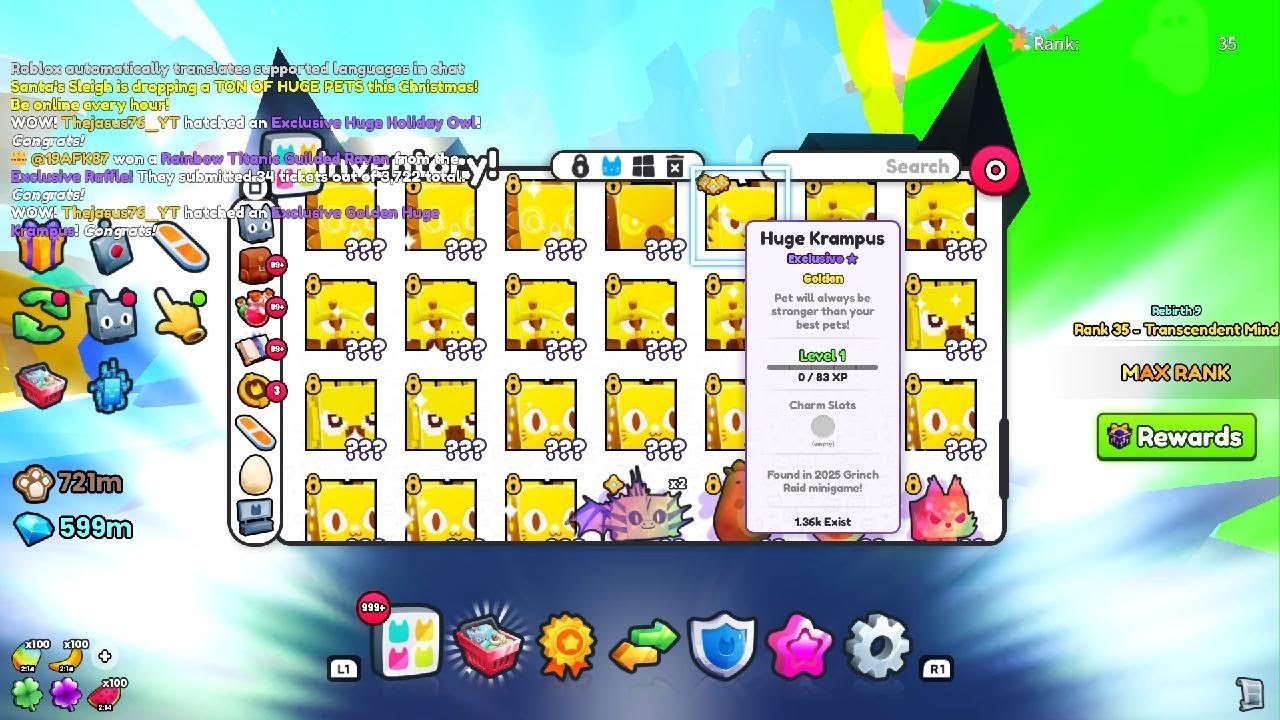 Pet Sim 99 : Golden Huge Krampus 🤷‍♂️