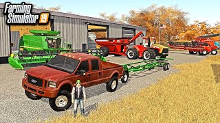 MASSIVE AMERICAN SOYBEAN HARVEST! (JOHN DEERE \& CASE COMBINES) | FARMING SIMULATOR 2000's