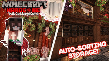I built an automatic item sorting storage in Hardcore! 💎  Ep. 11 - 1.20 Hardcore but Cottagecore 🍄
