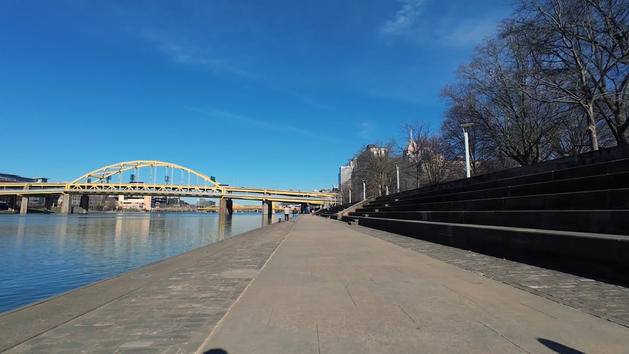 [4K] A Sunny Day Biking in Pittsburgh: Three Rivers Heritage Trail and Point State Park