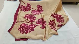 #Italian crape #soft and shiny sarees #miss prints #potli style only Rs.460 +shipping,ph.9989514520 screenshot 1