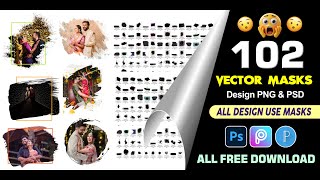 photoshop mask PSD & PNG free download | 2025 wedding album design clipping masks