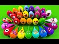 Numberblocks Drops Clay & Slime Colors! Mixing with Alphablocks Mini Eggs Coloring! More ASMR 💖