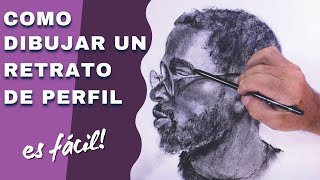 Cómo dibujar una cara de perfil - rápido - carbón y carboncillo