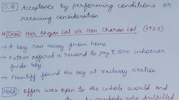 SECTION 8 INDIAN CONTRACT ACT 1872 || ACCEPTANCE BY PERFORMING CONDITIONS OR RECEIVING CONSIDERATION