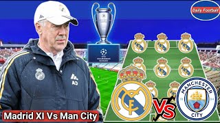 Real Madrid's Confirmed Lineup Vs Man City 🔥 Real Madrid Vs Man City Champions League 24/25 💥