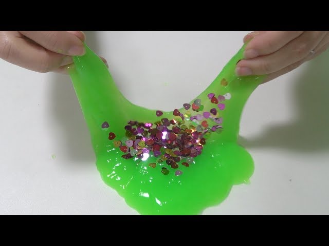 【ASMR】スパンコールスライムで音フェチ❤︎클리어 젤 반짝이 슬라임 Clear gel sequins slime No talking ASMR