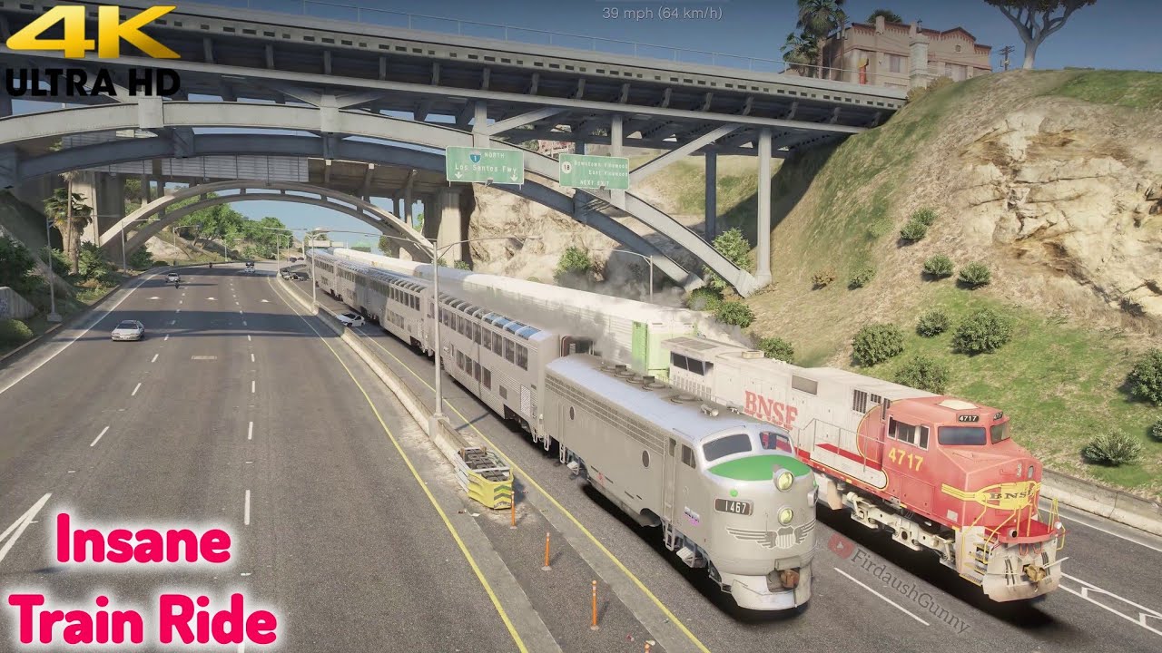 GTA V Epic Train Journey! Union Pacific 🚂 Silver Vibes Meets Chaos on Los Santos Highways