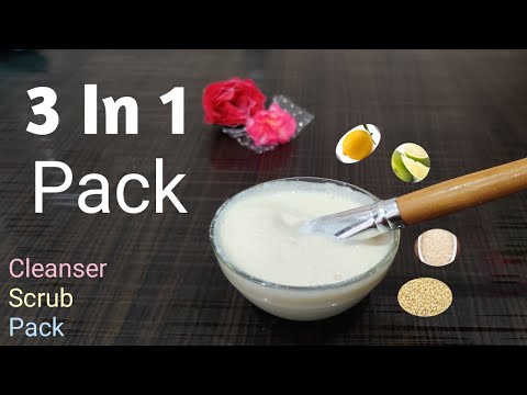 DIY 3 In 1 Pack (Cleanser, Scrub and Pack) Remove tan, dead skin and brighten your skin with 1 pack.