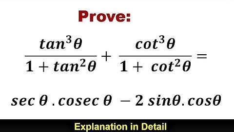 Prove that : tan^3theta / 1 + tan^2theta + cot^3theta / 1 + cot^2theta | Maths Sample Paper 2023