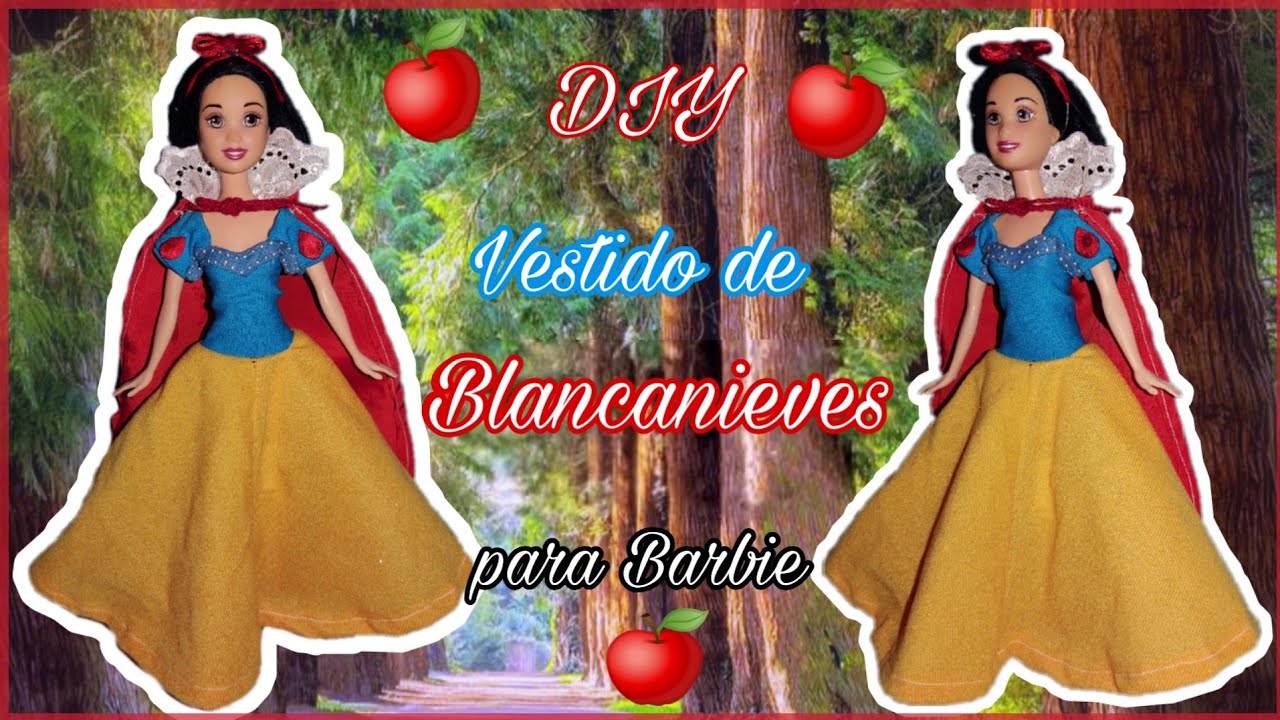 DIY - Vestido de Blancanieves fácil para Barbie 🍎 - Ara Blue - - YouTube