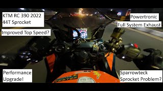 KTM RC 390 2022 44T Sprocket Upgrade || Powertronic ECU + De-cat || Test Run