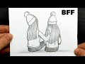 Как нарисовать девушек подружек Бфф| Скетчи карандашом | Bff рисунки Юльки.